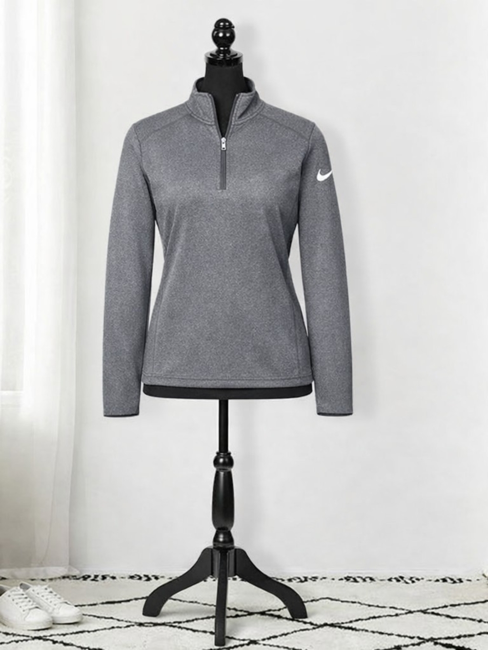 Nike Women's Gray Nike Pro Crew Sweatshirt - Heather Gray Size S